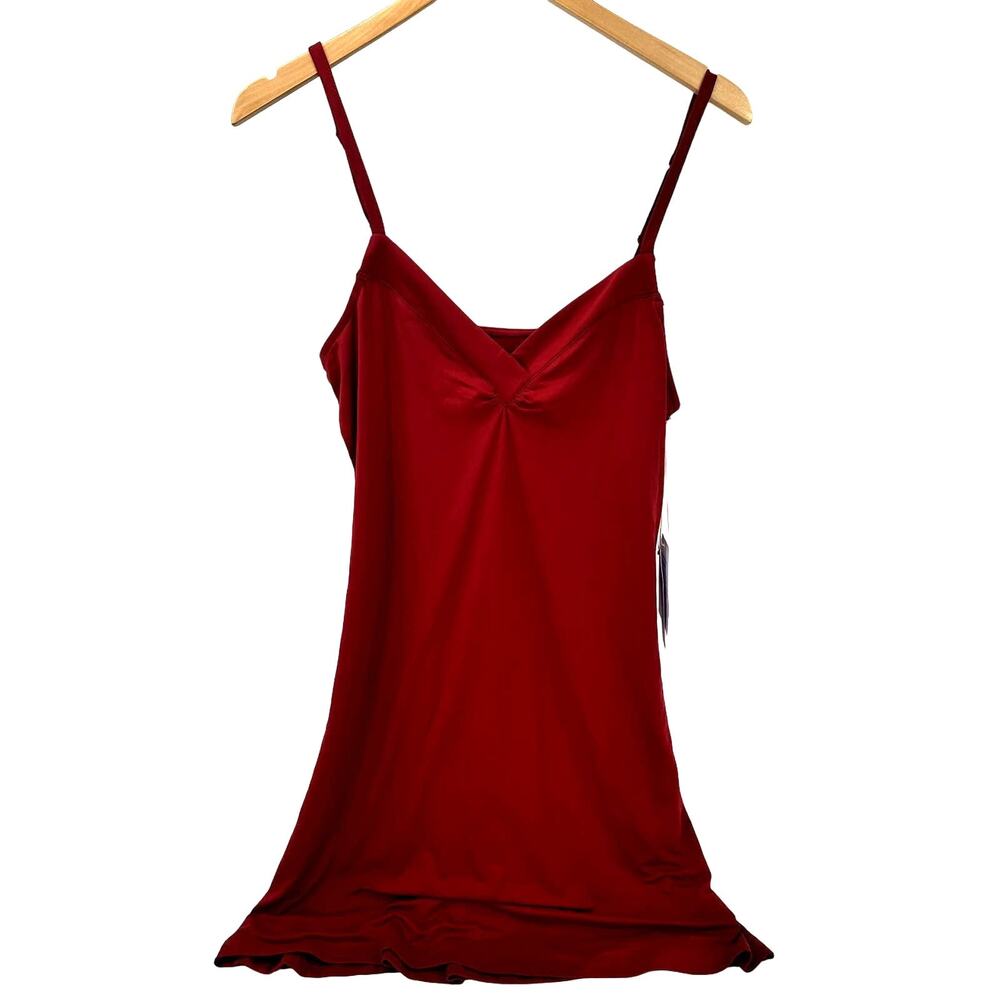 NEW Pajamagram Chemise‎ Nightgown Womens Medium Red Stretch Loungewear COMFY